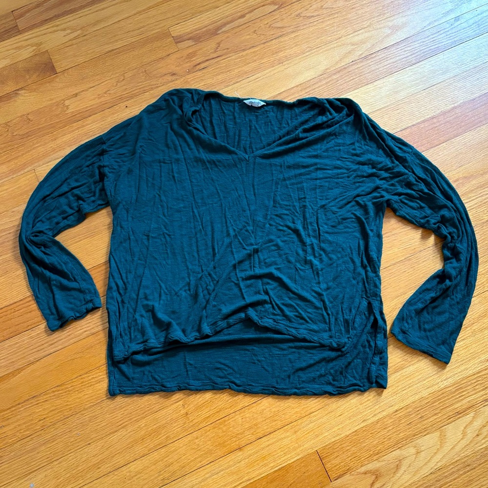 Madewell V Neck Long Sleeve Shirt
